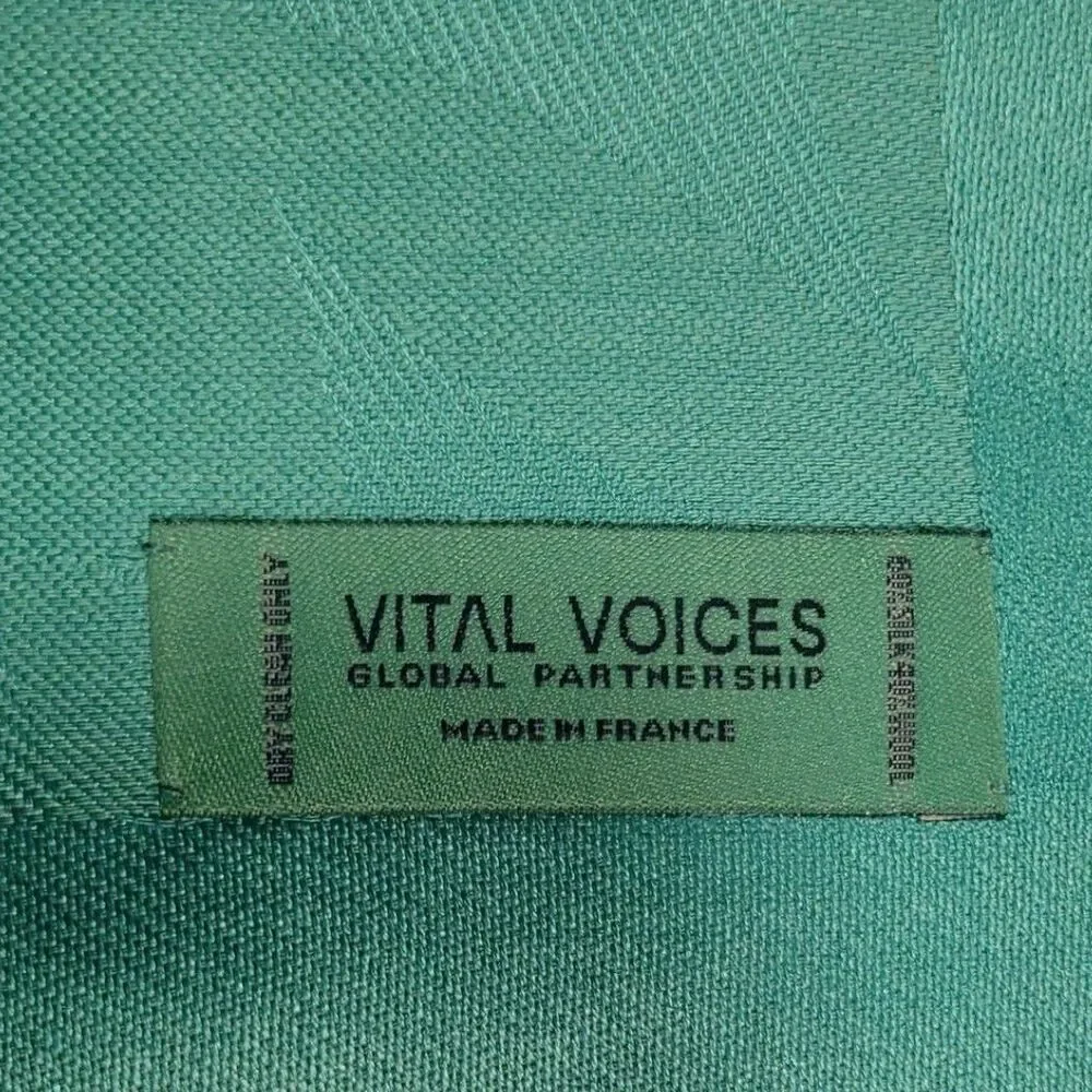 Vital Voices Turquoise Silk Wool Scarf